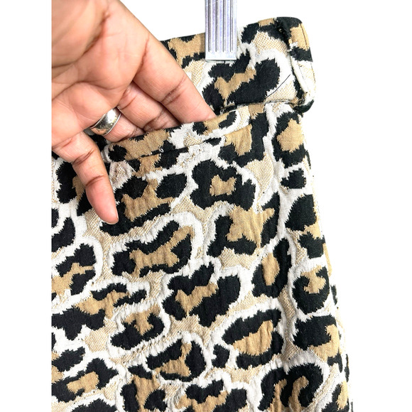 Maeve The Colette Leopard Cropped Wide Leg Culottes Pants Size 27 Small US 4 - Picture 9 of 13